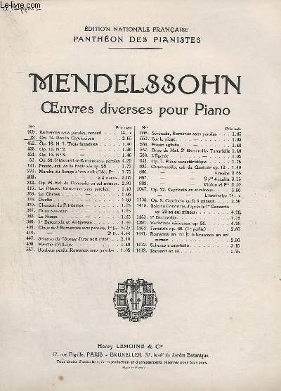 OEUVRES DIVERSES POUR PIANO N012 : RONDO CAPRICCIOSO - OP.14.