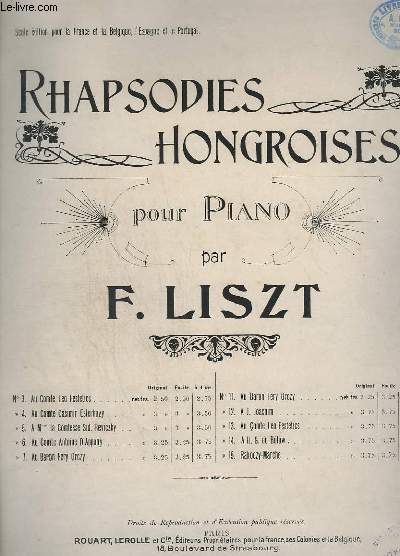 RHAPSODIE HONGROISE N13 - POUR PIANO.