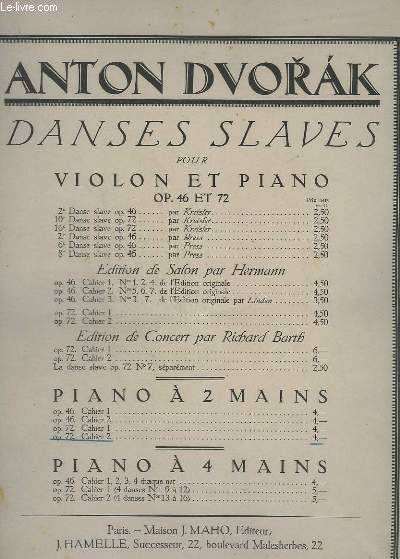 DANSES SLAVES - POUR PIANO A DEUX MAINS - OP.72 - CAHIER 2 (13 - 16).