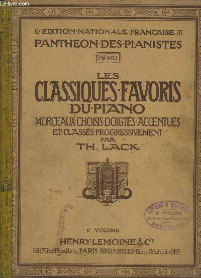 LES CLASSIQUES FAVORIS DU PIANO - VOLUME 6 - N1073.