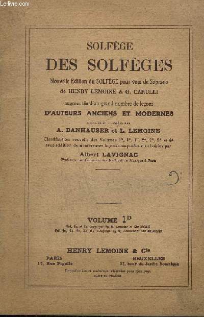 SOLFEGE DES SOLFEGES - VOLUME 1-D.