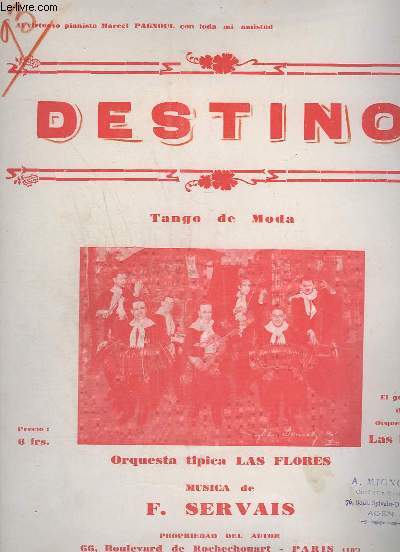 DESTINO - TANGO POUR PIANO ET VIOLINES.