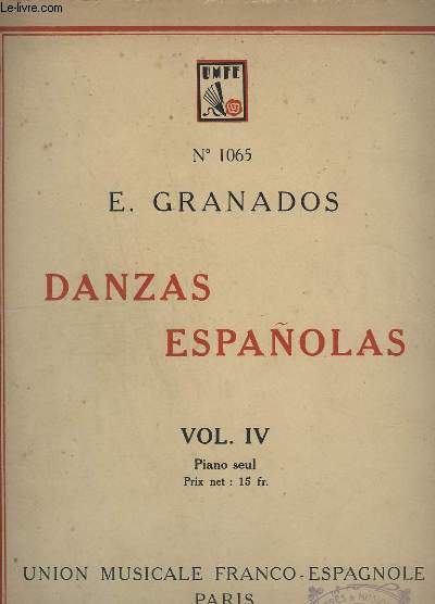 DANZAS ESPANOLAS - VOL. 4 - PIANO SEUL - N1065.