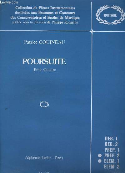 POURSUITE - POUR GUITARE - PREP.2 + ELEM.1.