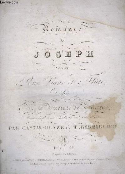 ROMANCE DE JOSEPH - POUR PIANO ET FLUTE.