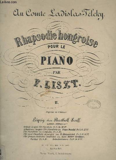 RHAPSODIE HONGROISE - N2 POUR PIANO.