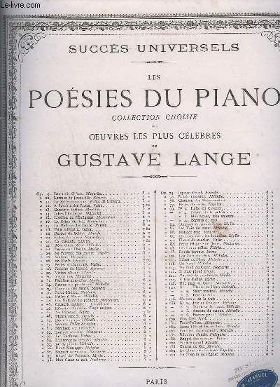 LES POESIE DU PIANO - MELODIE POUR PIANO - OP.54.