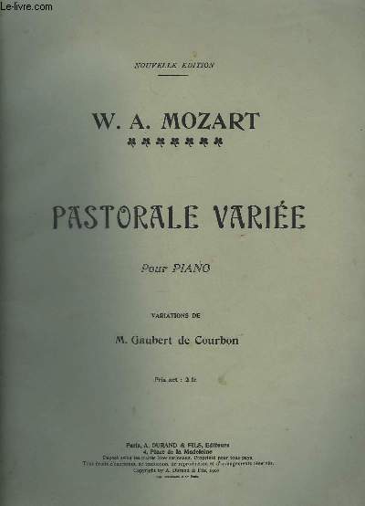 PASTORALE VARIEE - POUR PIANO.