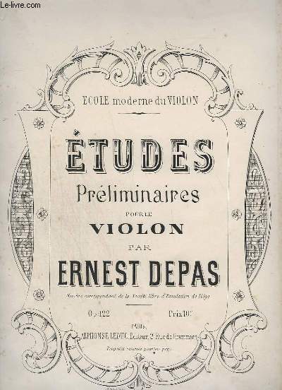 ETUDES PRELIMINAIRES POUR LE VIOLON - OP.122.