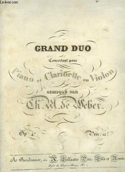 GRAND DUO - PIANO + CLARINETTE EN SI B.