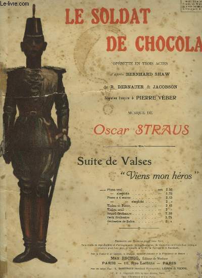 LE SOLDAT DE CHOCOLAT - VIENS, MON HEROS ! - POUR PIANO SEUL.