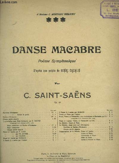 DANSE MACABRE - POUR PIANO.