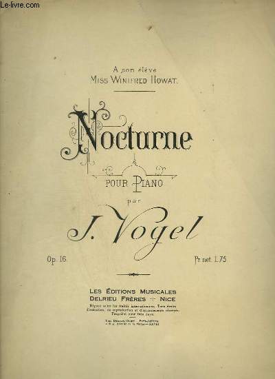 NOCTURNE POUR PIANO - OP.16.