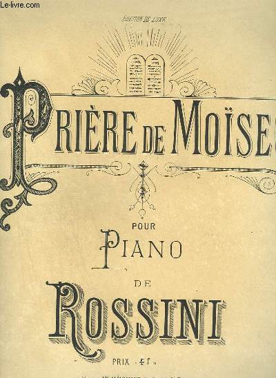 PRIERE DE MOISE POUR PIANO.