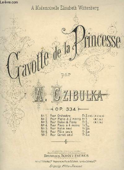 GAVOTTE DE LA PRINCESSE - POUR PIANO.