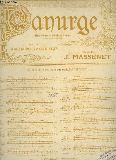 PANURGE - N2 BIS : CHANSON DE LA TOURAINE - PIANO ET CHANT.