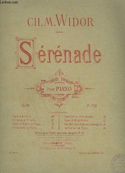 SERENADE POUR PIANO OP.10.
