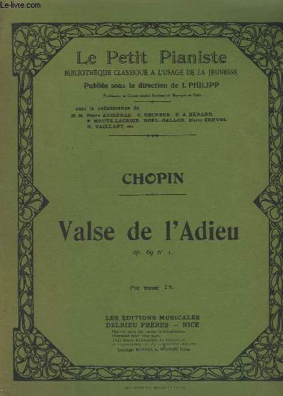 VALSE DE L'ADIEU - POUR PIANO.