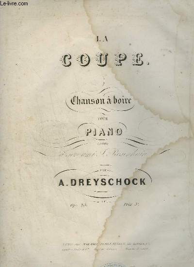 LA COUPE - CHANSON A BOIRE POUR PIANO.