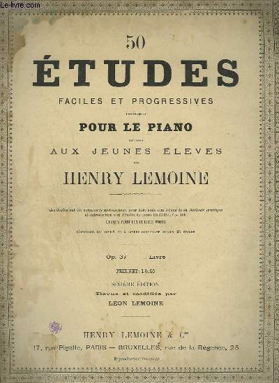 50 ETUDES FACILES ET PROGRESSIVES POUR LE PIANO - LIVRE 1 ( 1 A 25).