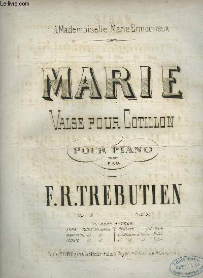 MARIE - VALSE POUR COTILLON - PIANO.
