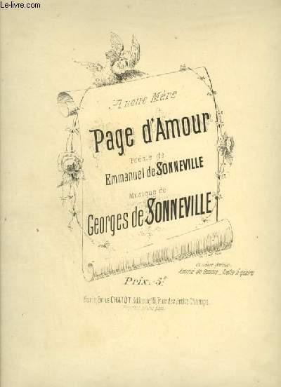 PAGE D'AMOUR - POUR PIANO ET CHANT AVEC PAROLES.