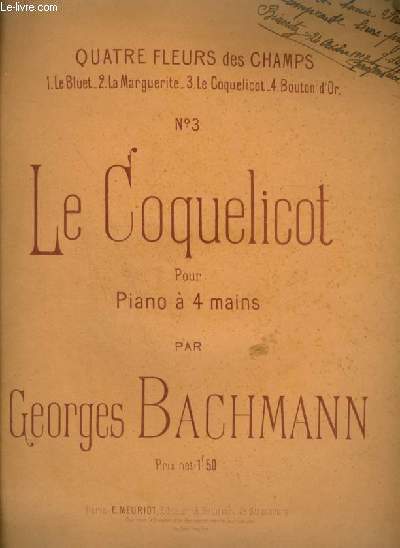 LE COQUELICOT - POUR PIANO A 4 MAINS.