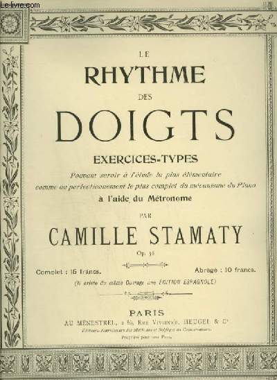 LE RYTHME DES DOIGTS - EXERCICES TYPES POUR PIANO A L'AIDE DU METRONOME.