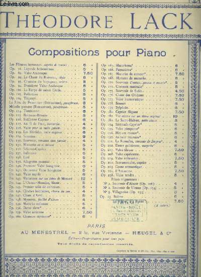 CHANT D'AVRIL - POUR PIANO - OP.147.