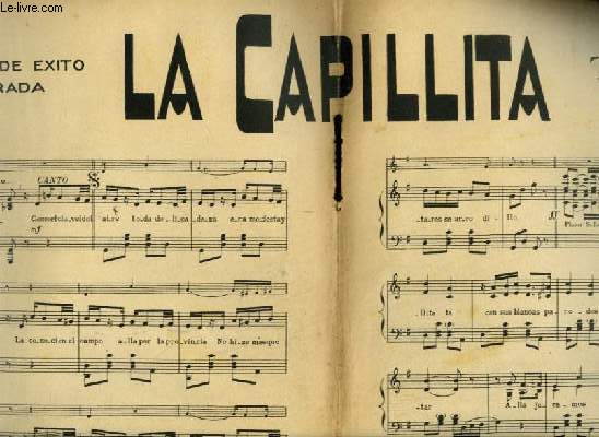 LA CAPILLITA - POUR PIANO ET VIOLON AVEC PAROLES ESPAGNOLES.