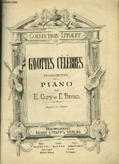 GAVOTTES CELEBRES TRANSCRITES POUR PIANO.