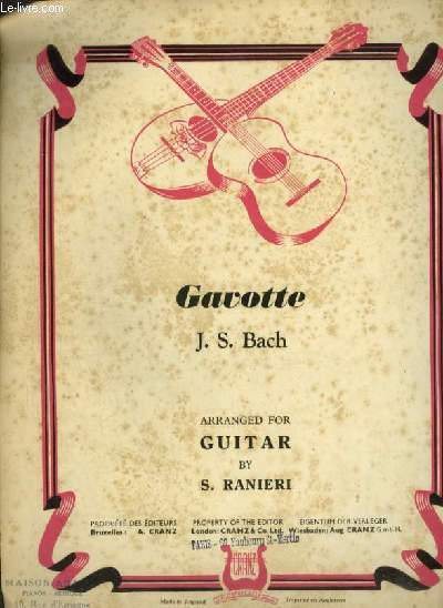 GAVOTTE - ARRANGED FOR GUITAR.