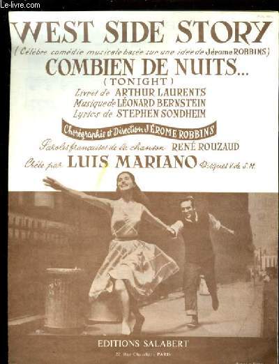 COMBIEN DE NUITS - POUR PIANO ET CHANT AVEC PAROLES EN ANGLAIS ET EN FRANCAIS.