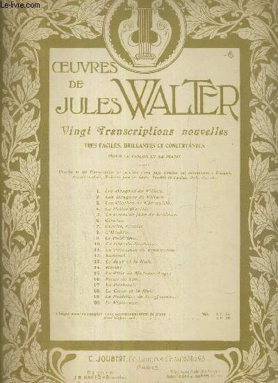 LE PREMIER JOUR DE BONHEUR - LE POSTILLON DE LONGJUMEAU - VIOLON ET PIANO - D.F. AUBER - OEUVRES DE JULES WALTER.