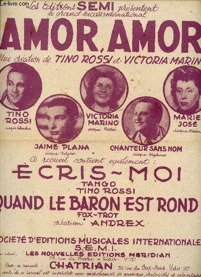 AMOR, AMOR - ECRIS-MOI - QUAND LE BARON EST ROND