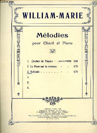 MELODIES POUR CHANT ET PIANO - SOLITUDE - N3