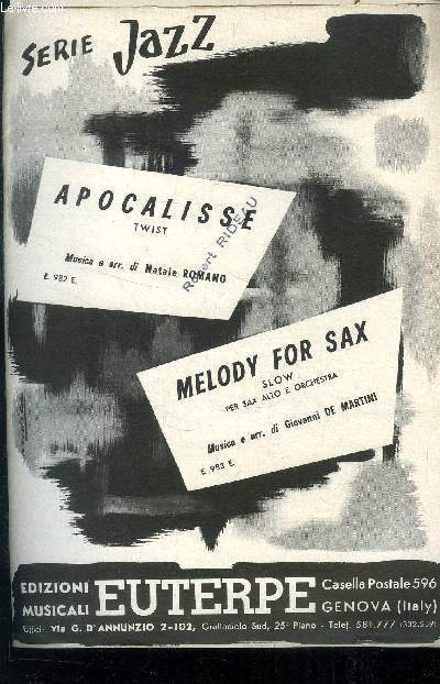 Apocalisse / Melody for sax