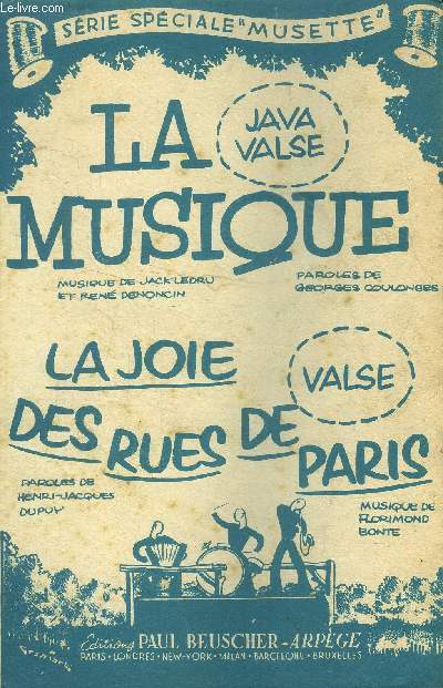 La musique , java valse / Le joie des rues de Paris, valse