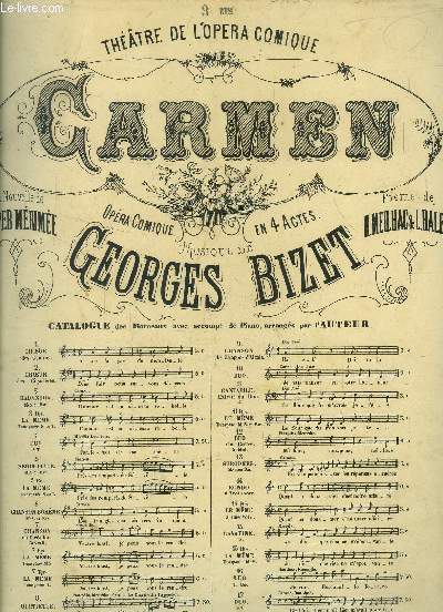 Carmen, opra comique en 4 actes, Habanera, pour piano et chant