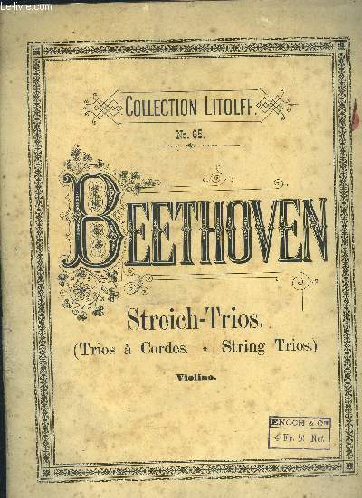 Streich Trios (trios  cordes - string trios), violino- Trios pour violon, alto et violoncelle