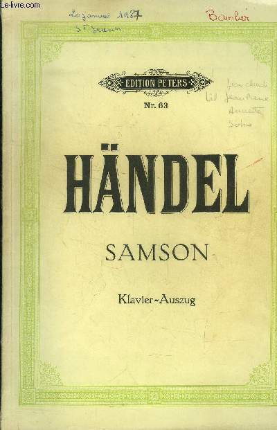 Samson- Oratoriium in 3 teilen