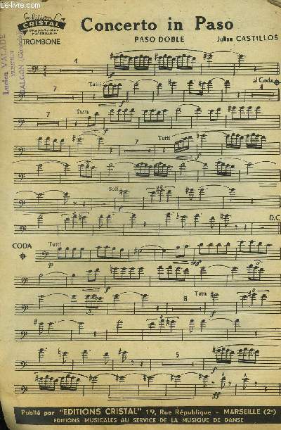 Concerto in paso pour trombone/ Diestro gaucho pour trombone