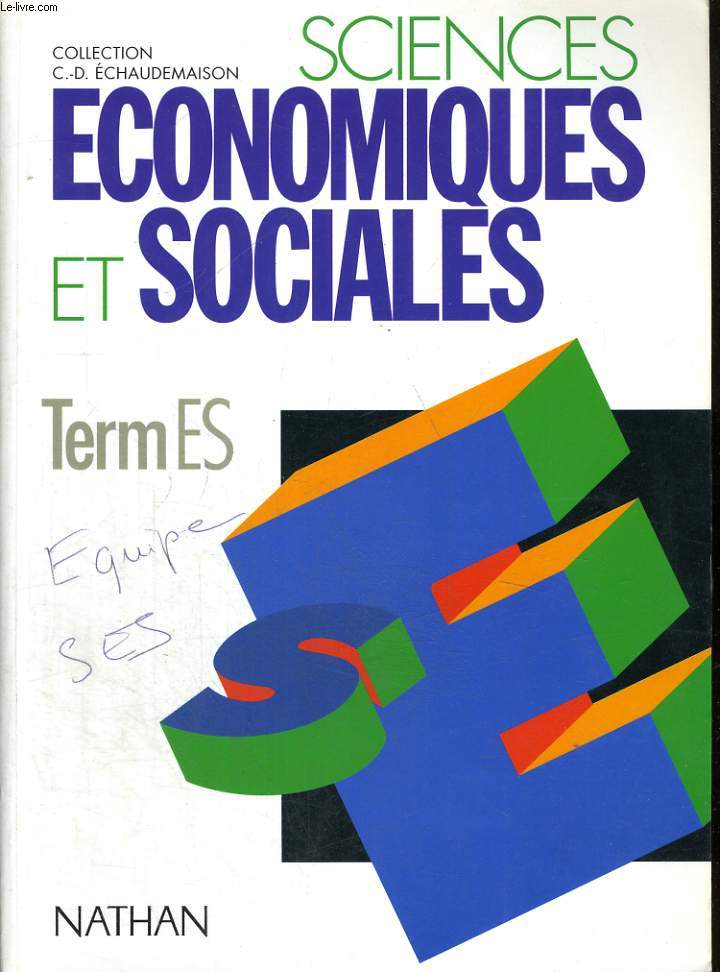 SCIENCES ECONOMIQUES ET SOCIALES. TERMINALES ES. PROGRAMME 1995.