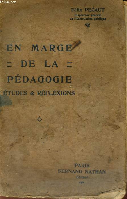 EN MARGE DE LA PEDAGOGIE ETUDES ET REFLEXIONS