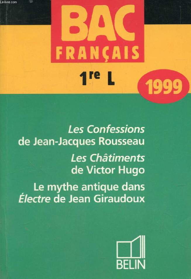 BAC FRANCAIS, 1re L, 1999