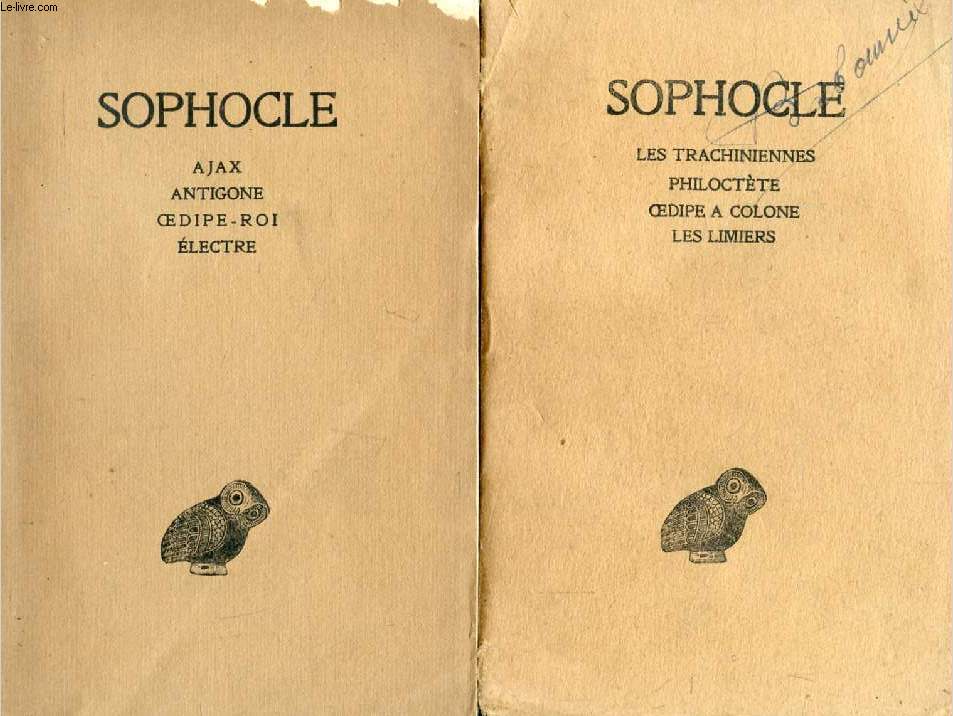 SOPHOCLE, 2 TOMES (AJAX, ANTIGONE, OEDIPE-ROI, ELECTRE / LES TRACHINIENNES, PHILOCTETE, OEDIPE A COLONE, LES LIMIERS)