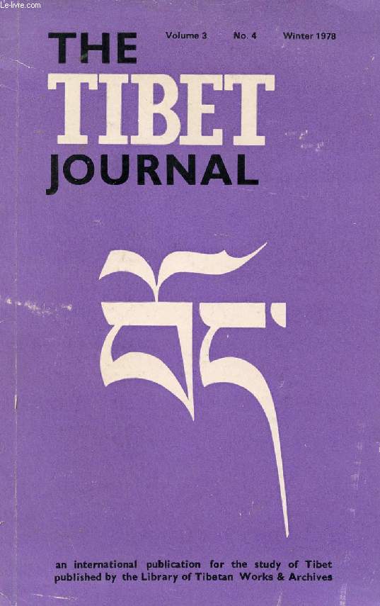 THE TIBET JOURNAL, VOL. 3, N 4, WINTER 1978