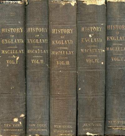 THE HISTORY OF ENGLAND FROM THE ACCESSION OF JAMES II, 5 VOLUMES (COMPLETE)