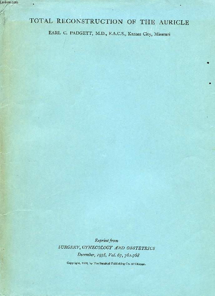 TOTAL RECONSTRUCTION OF THE AURICLE (REPRINT)