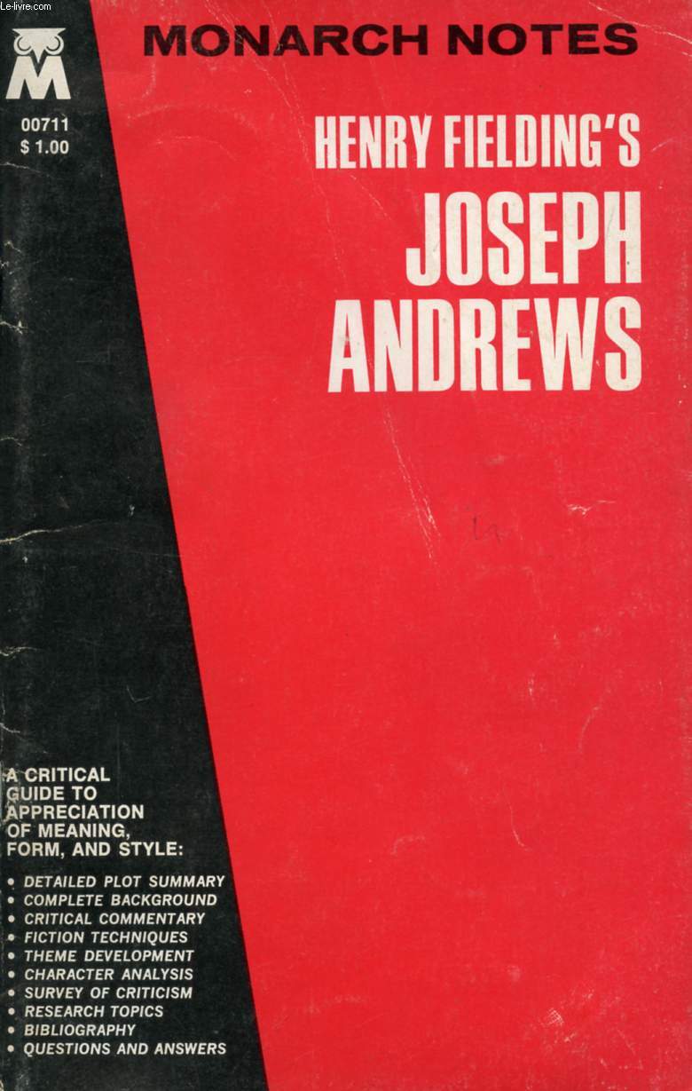 HENRY FIELDING'S JOSEPH ANDREWS, MONARCH NOTES